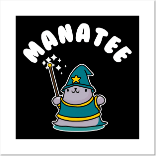 Manatee Magician Kawaii Fantasy Pun Posters and Art